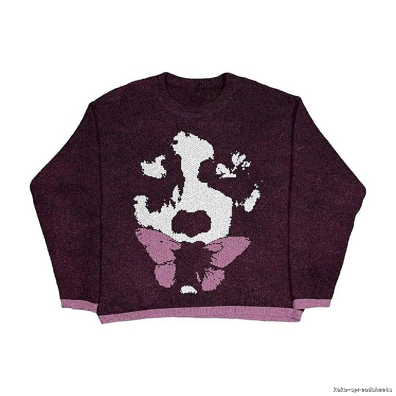 Casual Anime graphic sweater Black Knit Top for Streetwear Looks