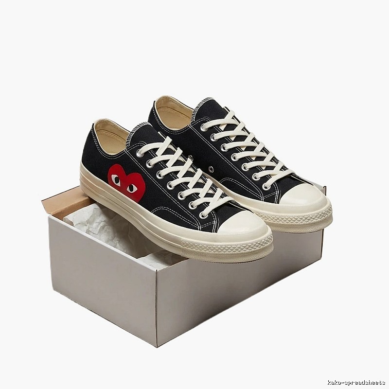 CDG Love Minimalist Black Shoes