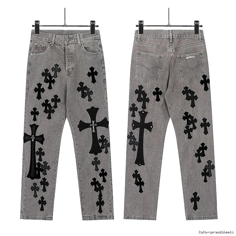 Chrome Hearts Compact Graphic jeans Light Denim Jeans for Smart Casual Looks