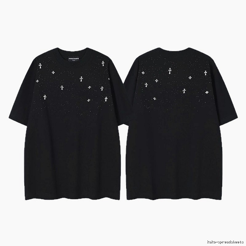 Chrome Hearts Cross Embroidered Street Style Black Short-sleeve T-shirt