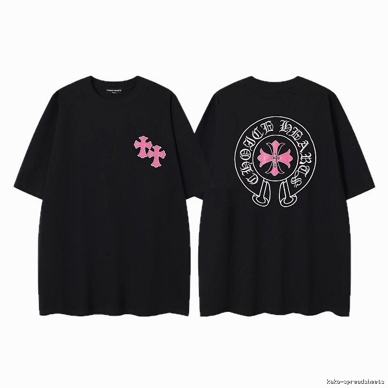 Chrome Hearts Cross Embroidered Street-style Black T-Shirt