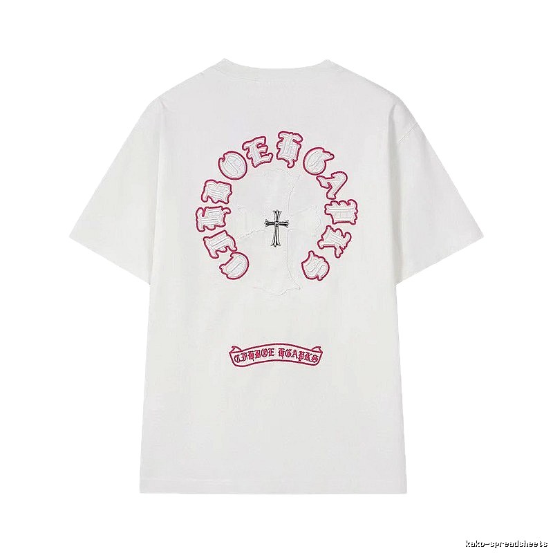 Chrome Hearts Cross Embroidered Street Style White T-Shirt