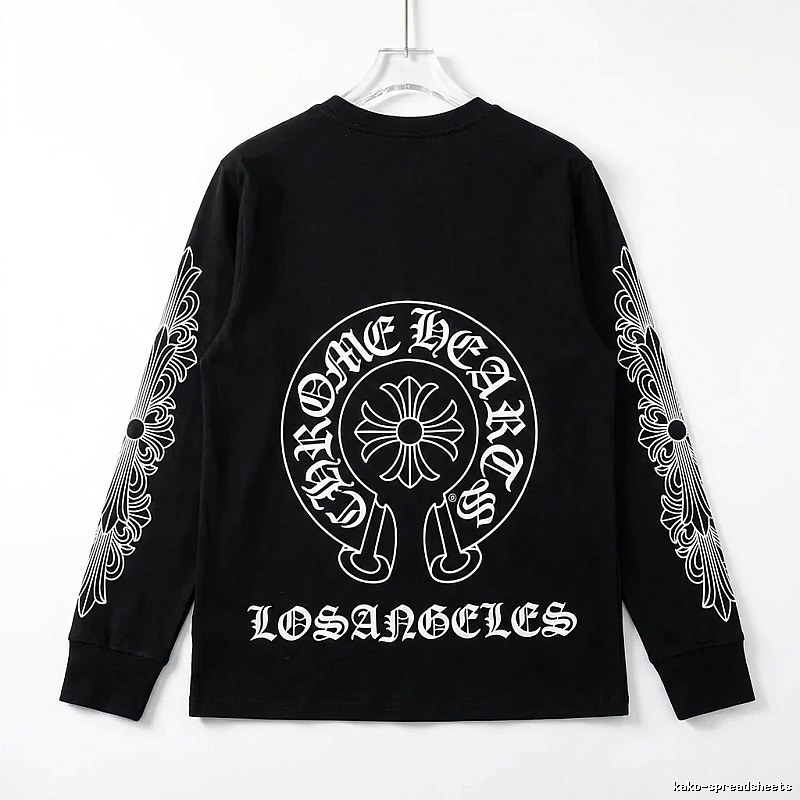Chrome Hearts Cross Flower Dark Style Black Long Sleeve