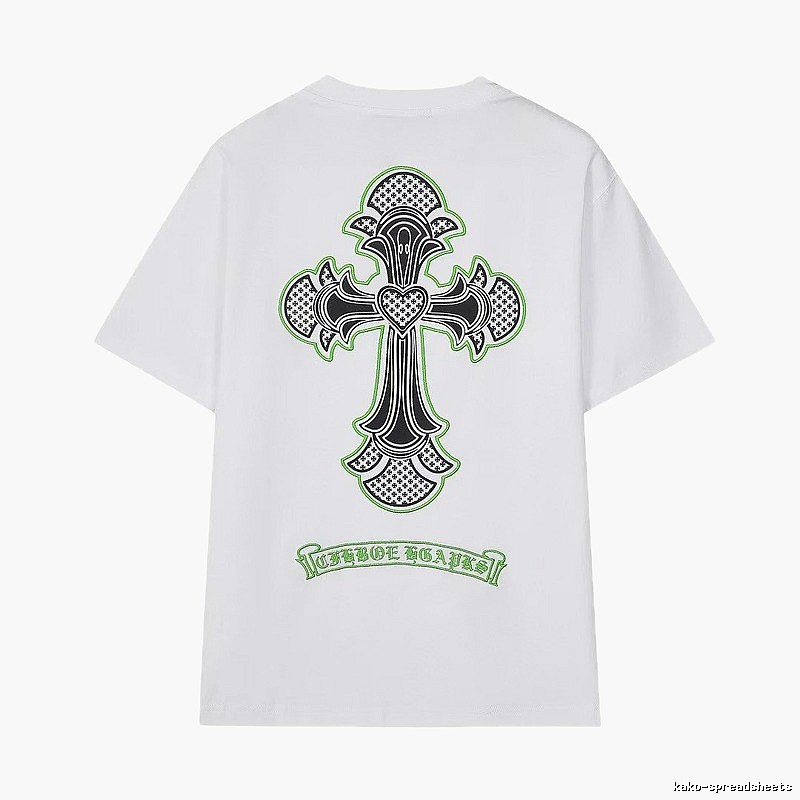Chrome Hearts Cross Print Street Style White T-Shirt