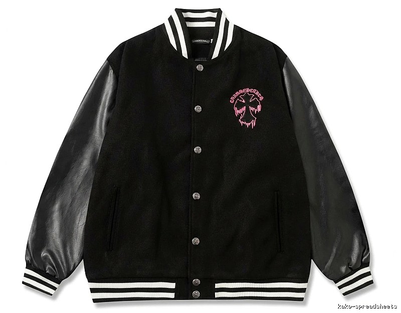 Chrome Hearts embroidered baseball jacket in black