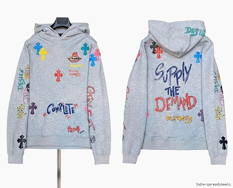 Chrome Hearts Graffiti Style Grey Hoodie