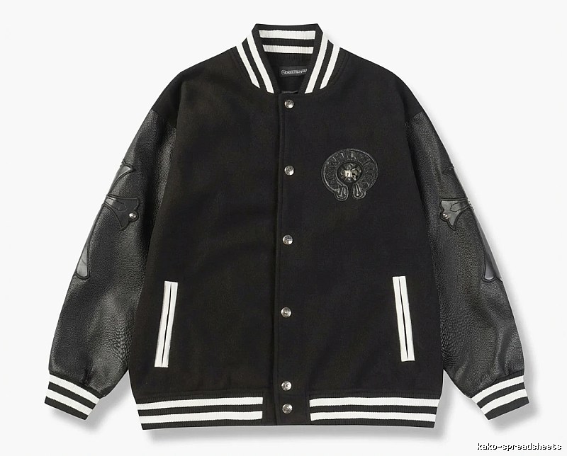 Chrome Hearts retro-style black baseball uniform.