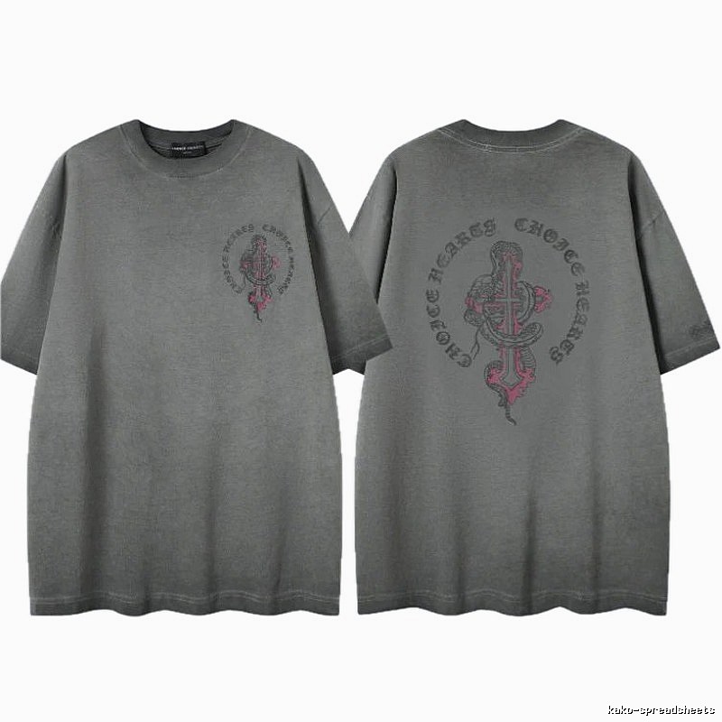 Chrome Hearts Spirit Snake Cross Vintage Smoke Grey Short-sleeve T-shirt