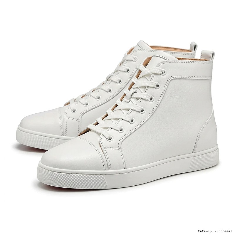 CL high-top simple style white shoes