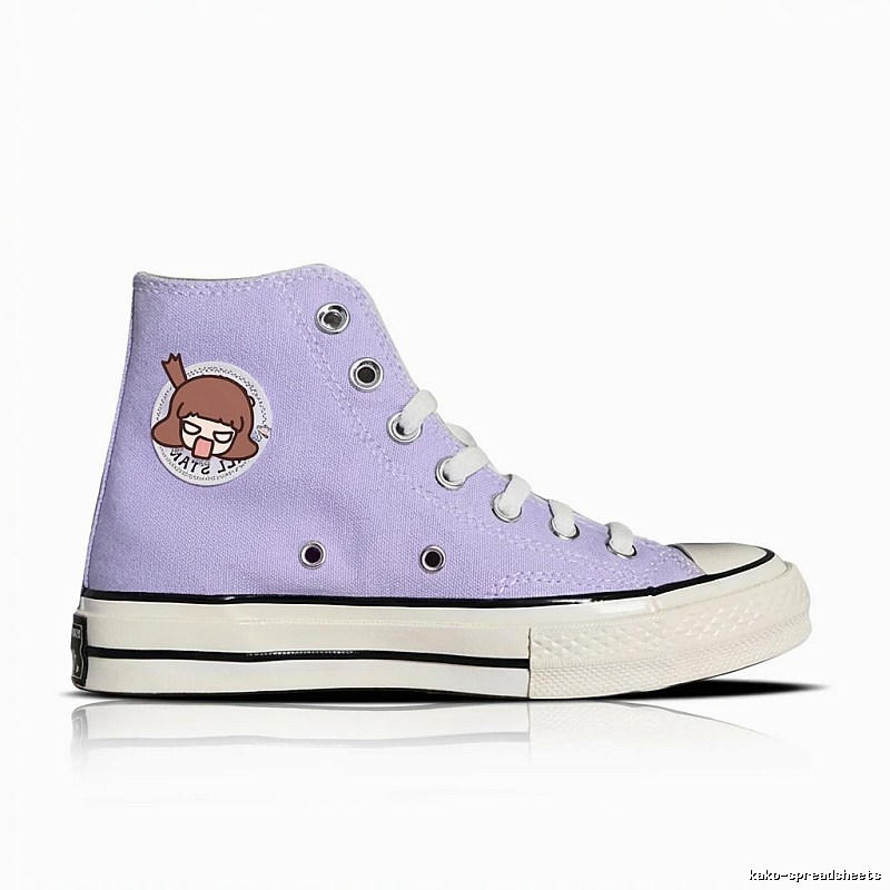 Converse cartoon-style light purple high-top shoes