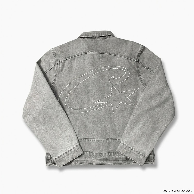 Corteiz denim retro-style grey coat