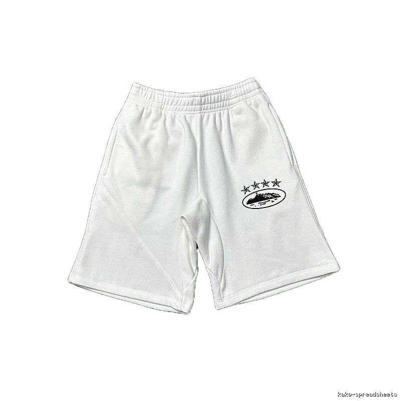 Corteiz Five-Star Trend Brand White Shorts