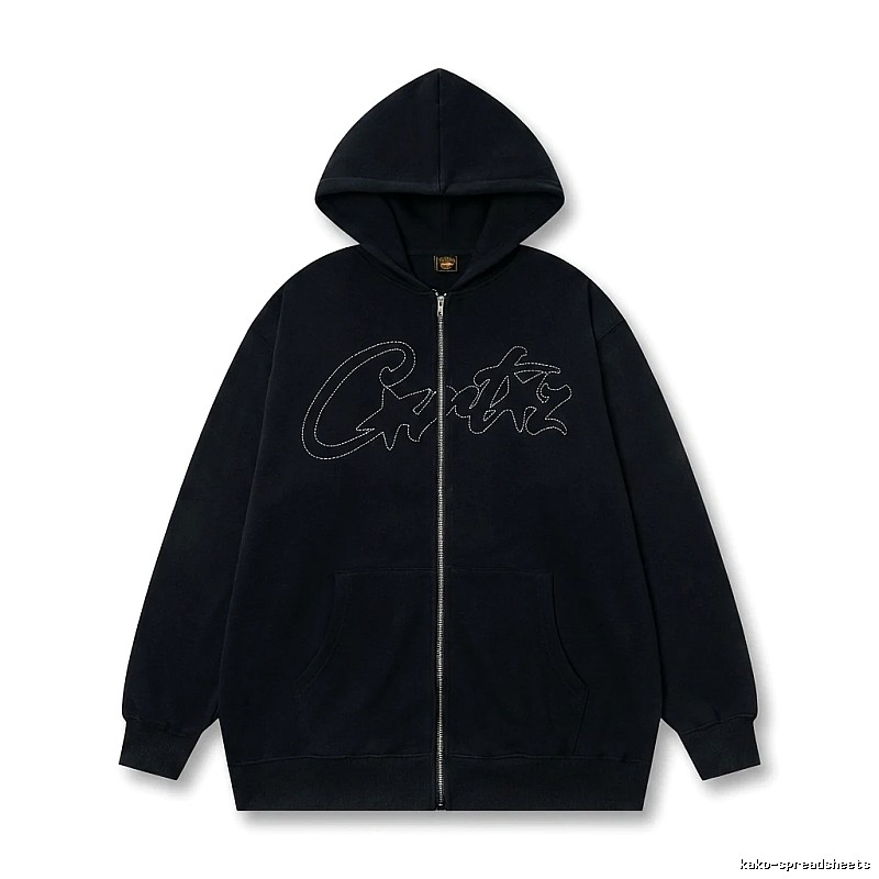 Corteiz minimalist style black hoodie
