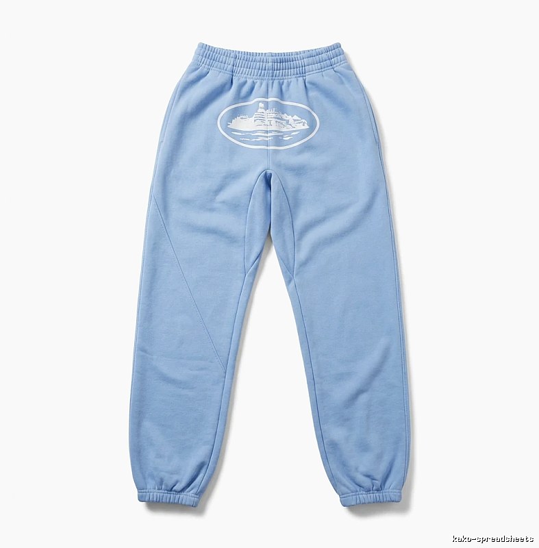 Corteiz Printed Casual Light Blue Pants