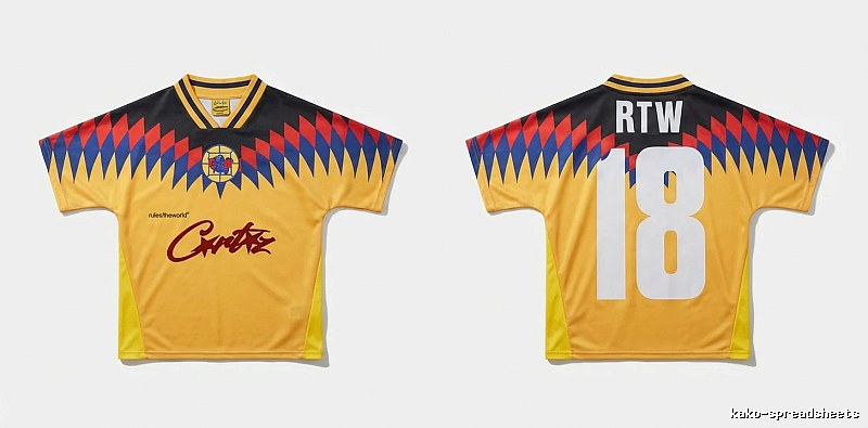 Corteiz RTW series yellow, black and blue color - blocking jersey