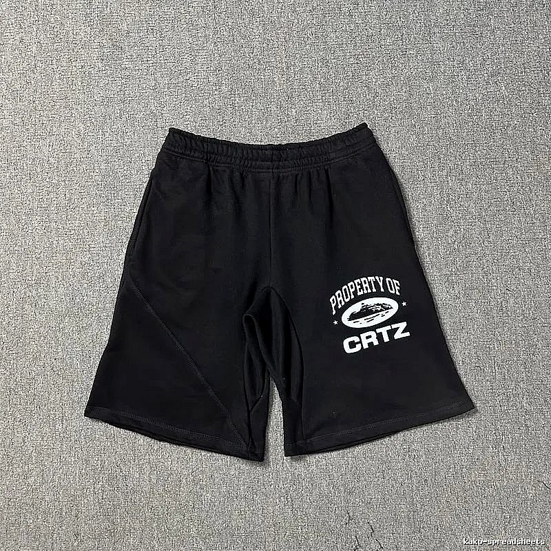 Corteiz trendy black shorts