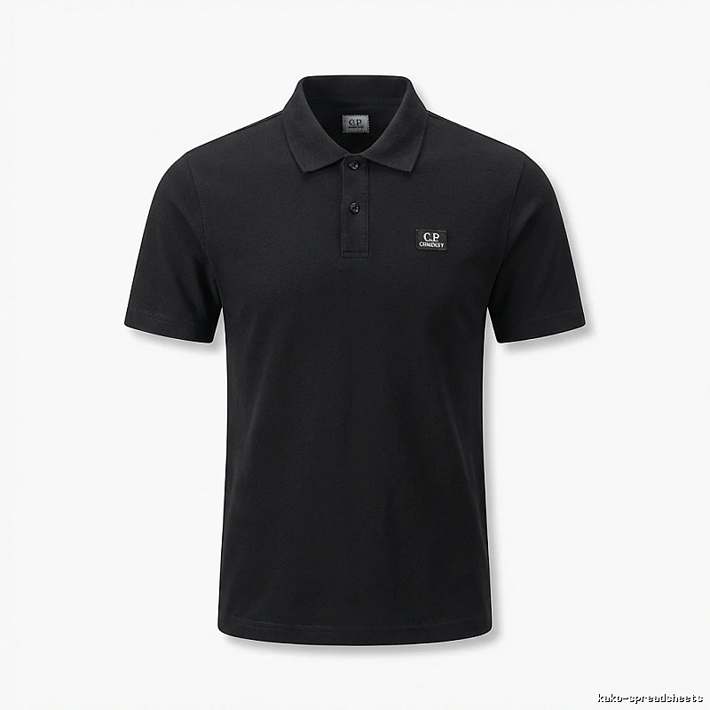 C.P. Simple Style Black Polo Shirt