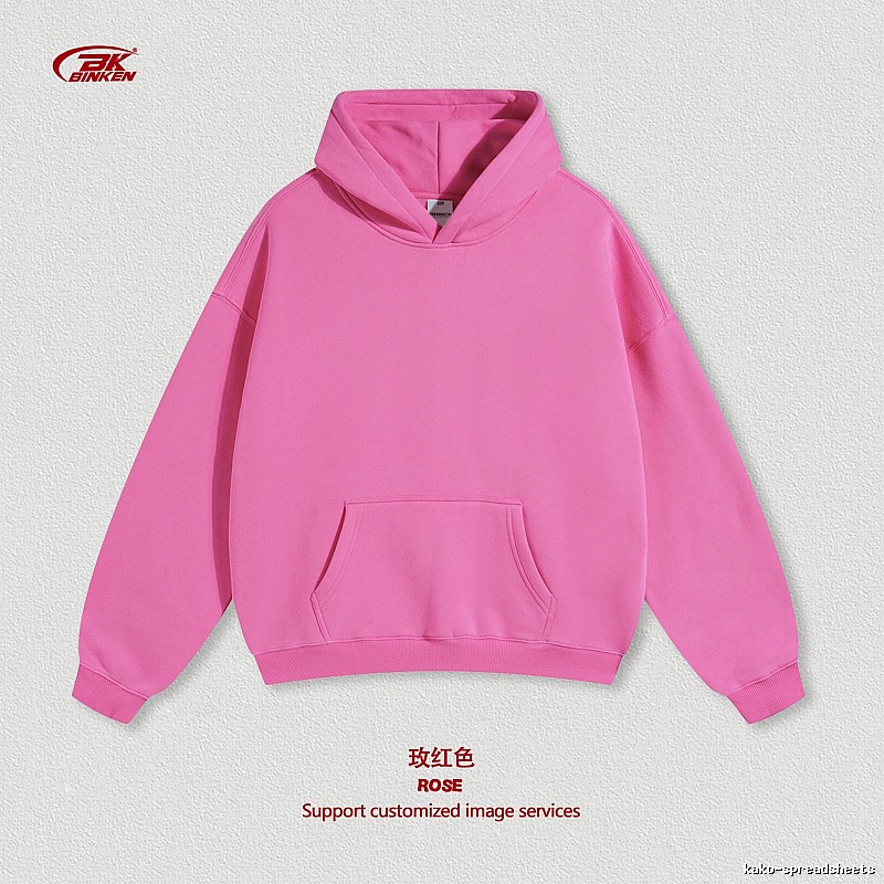 Daily Pullover hoodie Navy Blank Kangaroo with Visual Detail