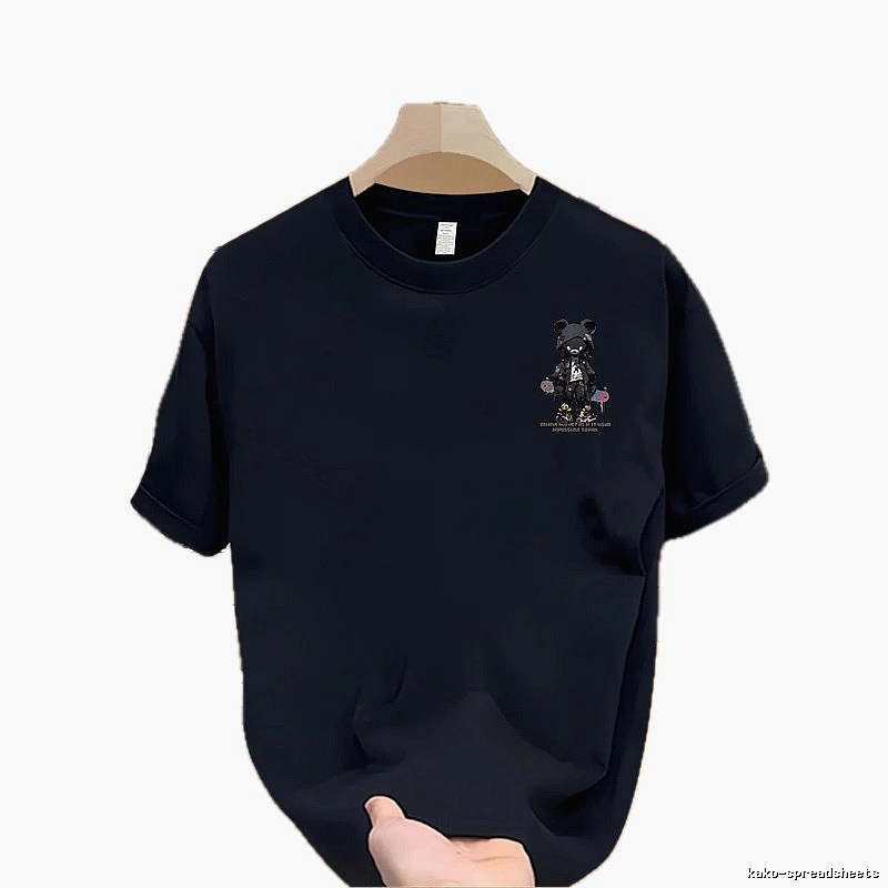 Dark Style Streetwear Gloomy Bear Navy Blue Short-sleeve T-shirt