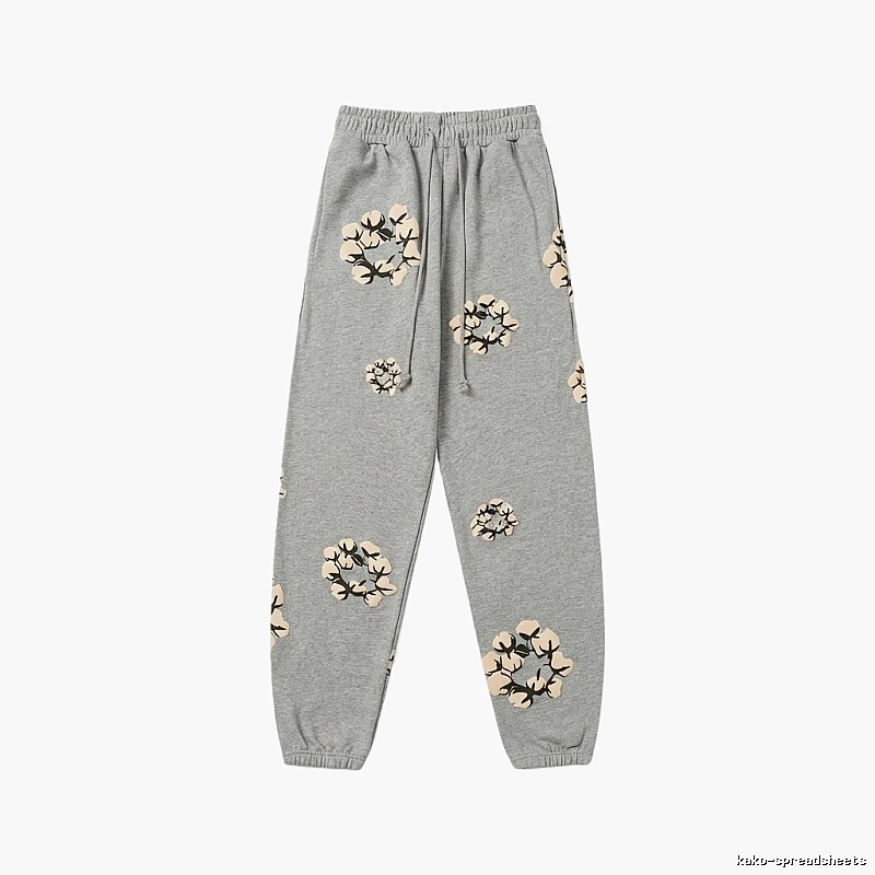 DENIM TEARS Floral Casual Grey Sweatpants