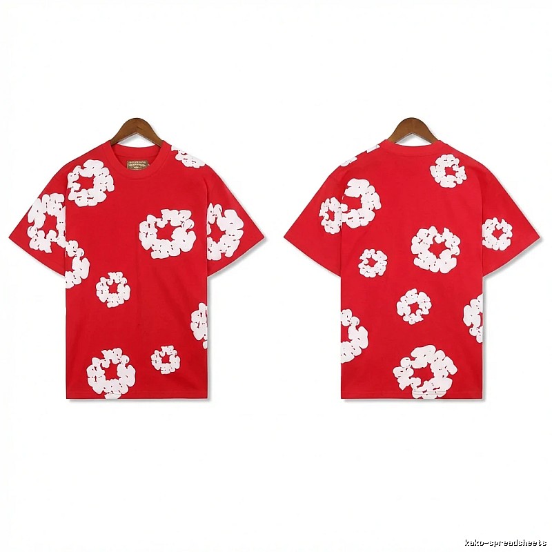 DENIM TEARS printed red T-shirt