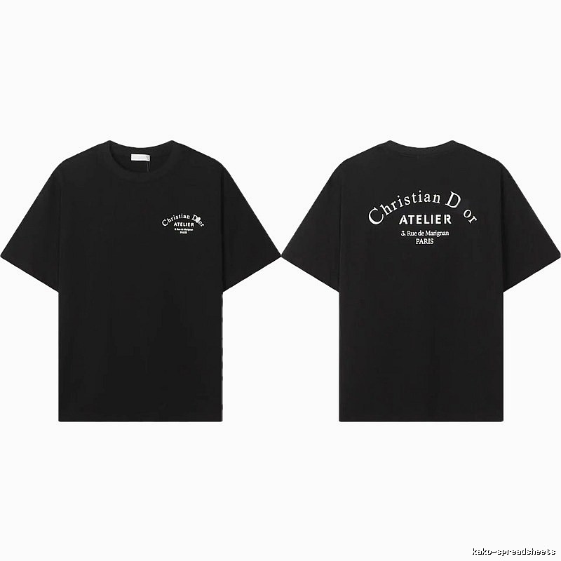 Dior ATELIER Minimalist Style Black Short-Sleeve T-Shirt