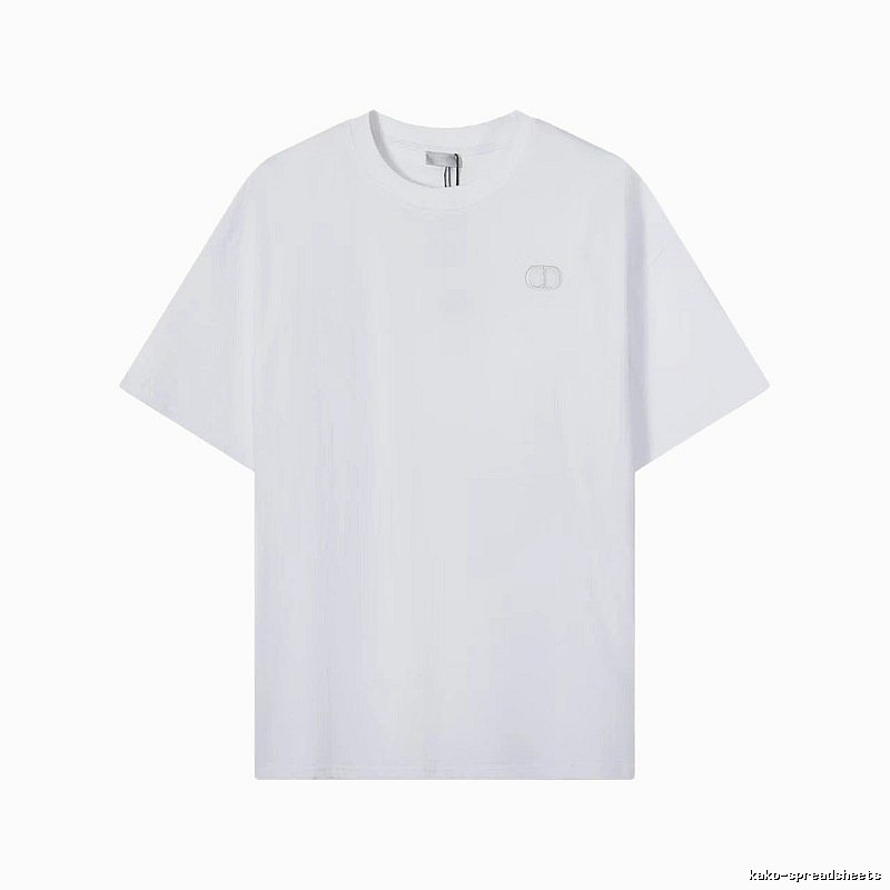 Dior CD Embroidered Minimalist Style White T-Shirt