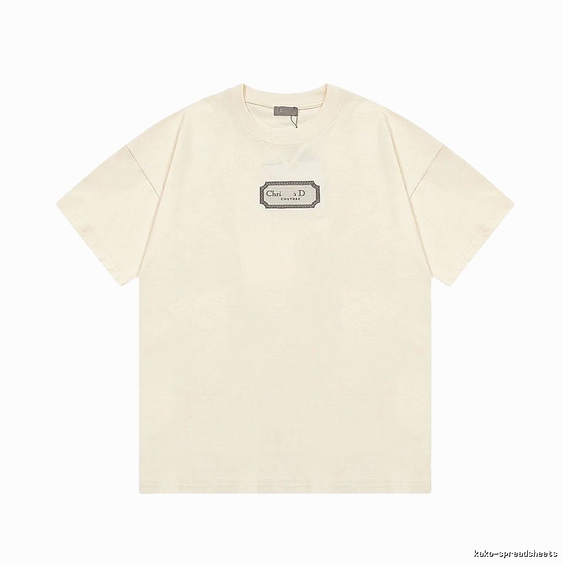 Dior Couture Minimalist Style Off-White Short-sleeve T-shirt