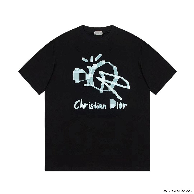 Dior Graffiti Street Style Black Short-sleeve T-shirt