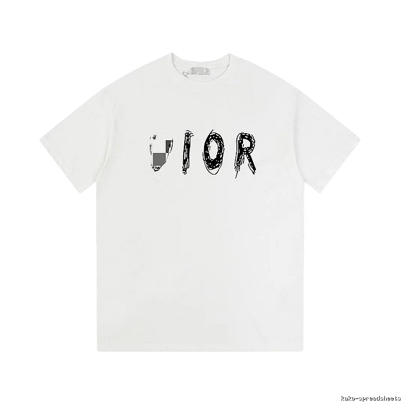 Dior Graffiti Street Style White Short-sleeve T-shirt