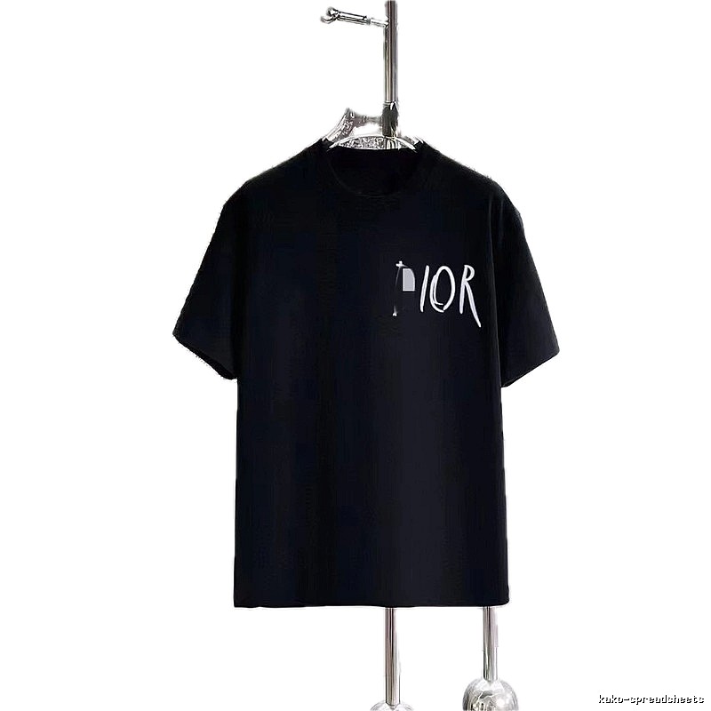 Dior Handwritten Graffiti Trendy Style Black T-Shirt