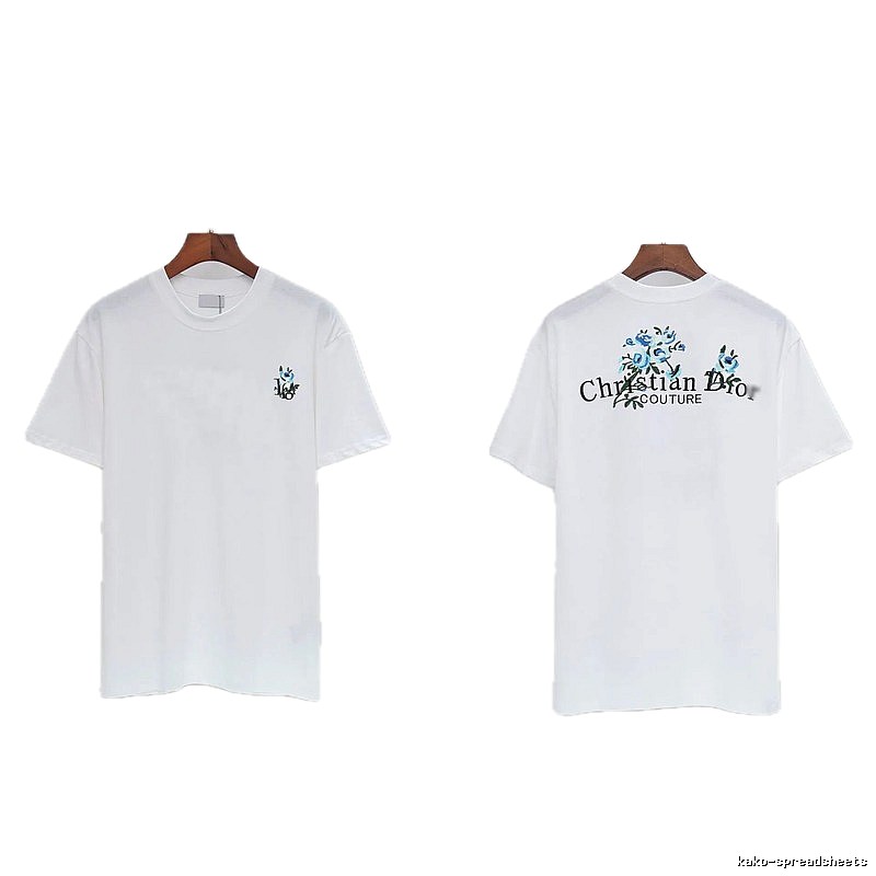 Dior Haute Couture Embroidered Floral-style White T-shirt