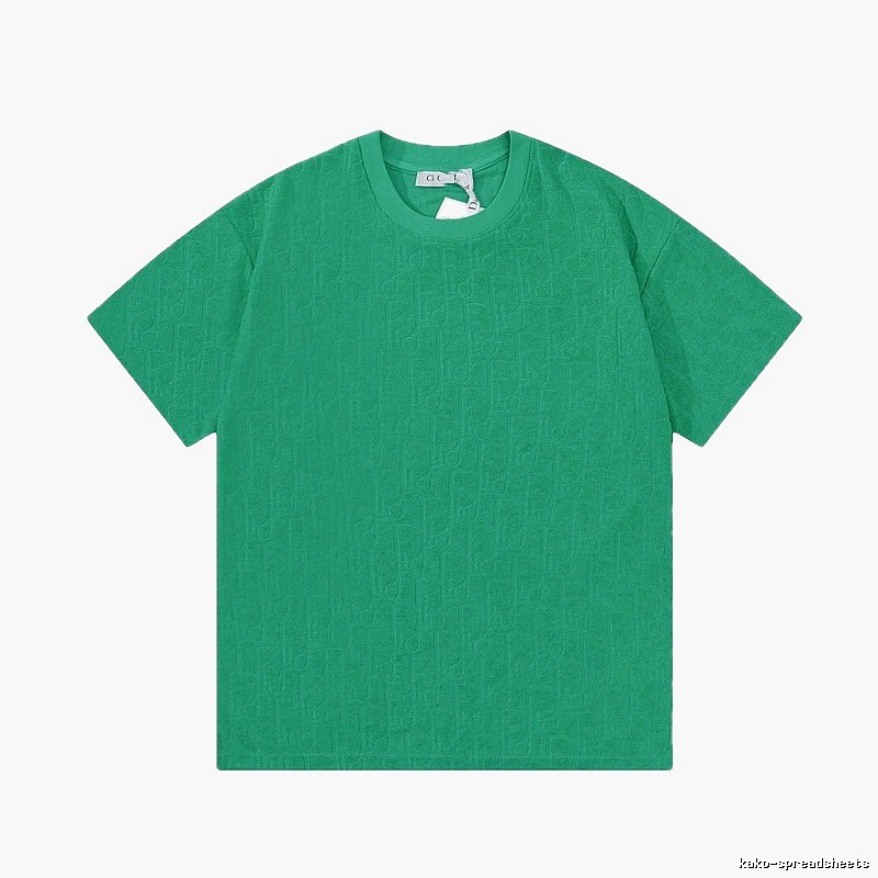 Dior Oblique Collection Casual Green Short-sleeve T-shirt