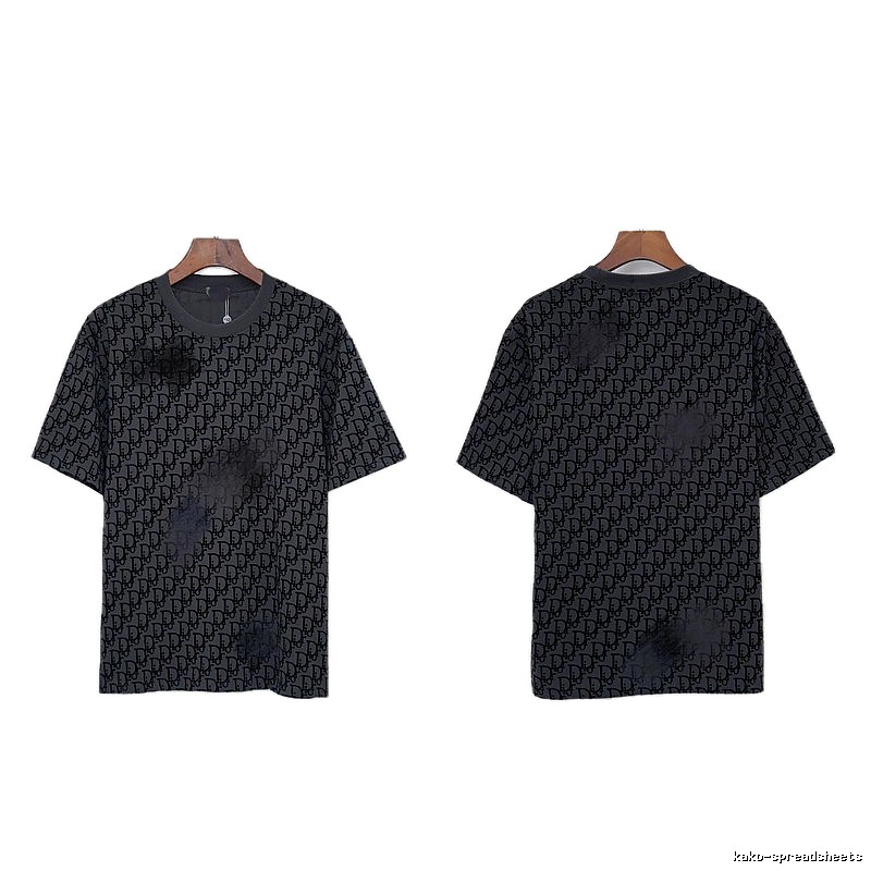 Dior Oblique Streetwear Collection Dark Grey Short-sleeve T-Shirt