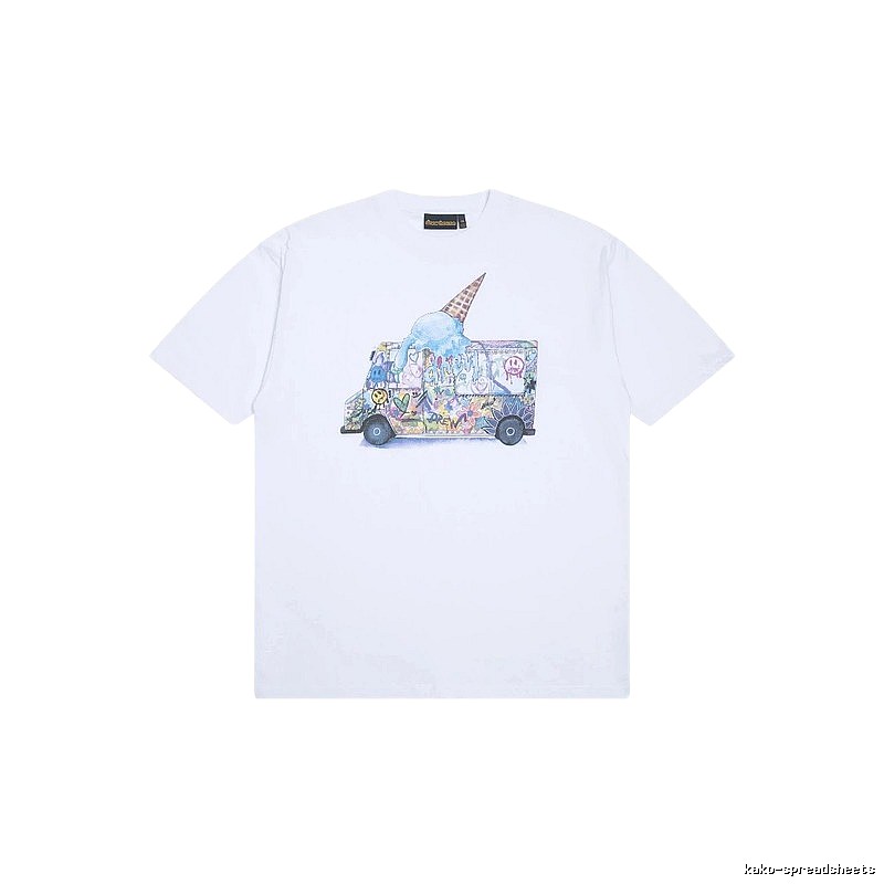 DREW Graffiti Style Ice Cream Truck White Short Sleeve T-shirt