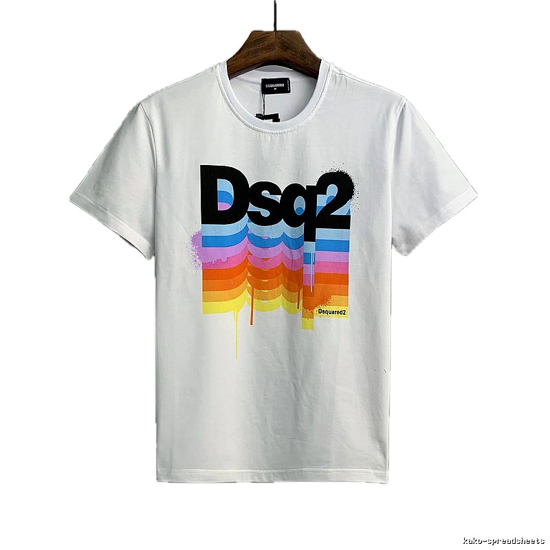 DSQ2 Gradient Print Street Style White T-Shirt