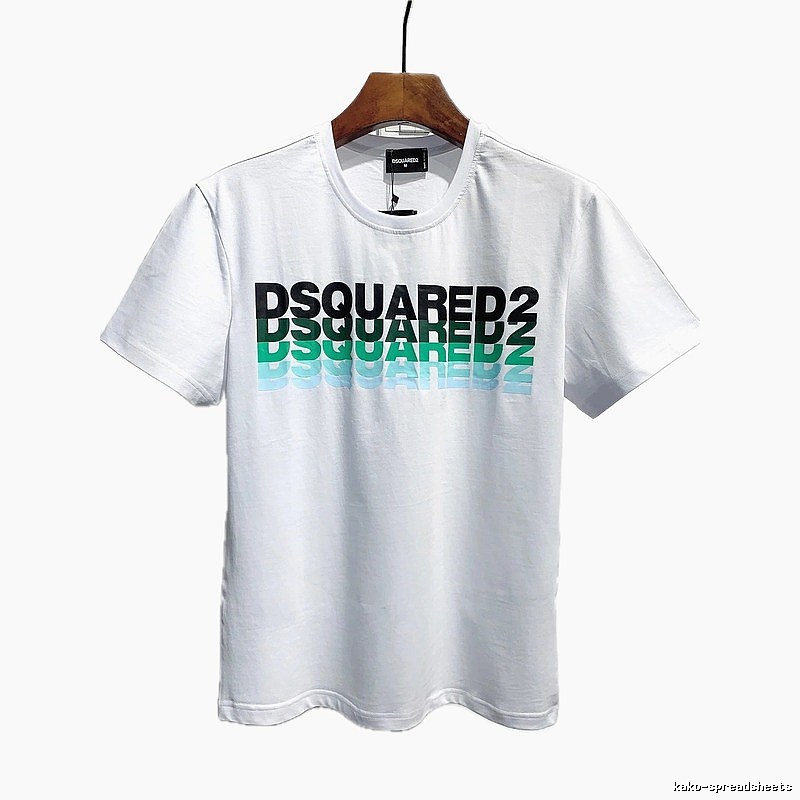 DSQUARED2 Gradient Letter Trendy Brand White T-Shirt