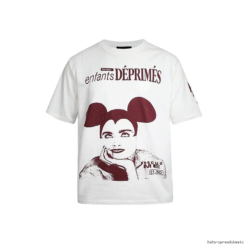ERD Portrait Print Street Style White T-shirt