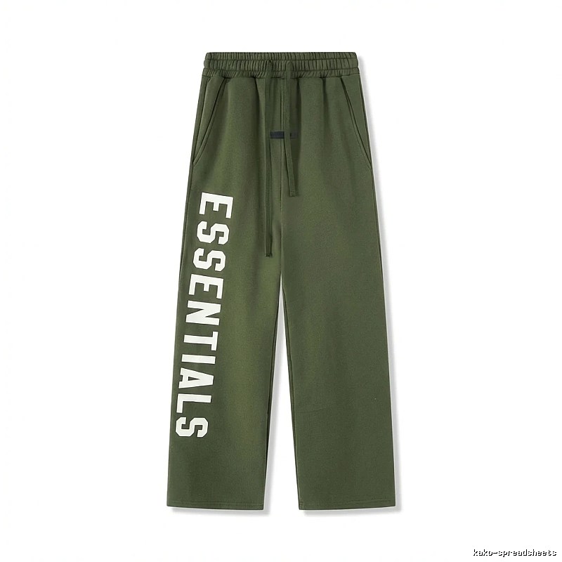 ESSENTIALS Military Green Wide-Leg Pants