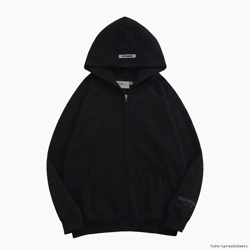 ESSENTIALS minimalist style black hoodie