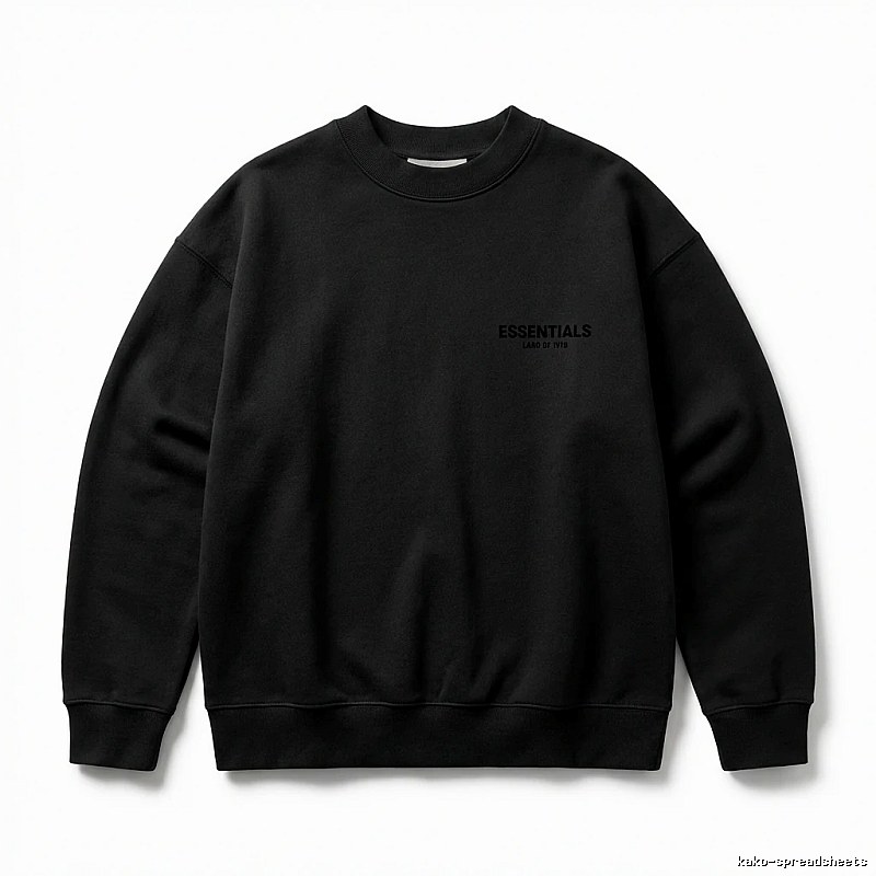 ESSENTIALS minimalist style black sweatshirt