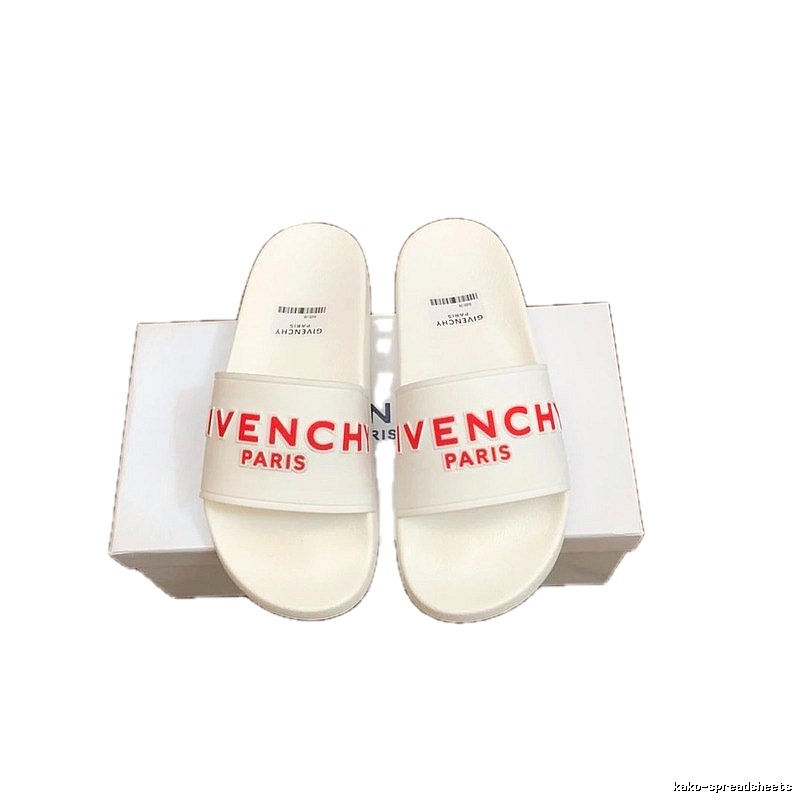Givenchy Alphabet Collection Trendy Style White Slide Sandals