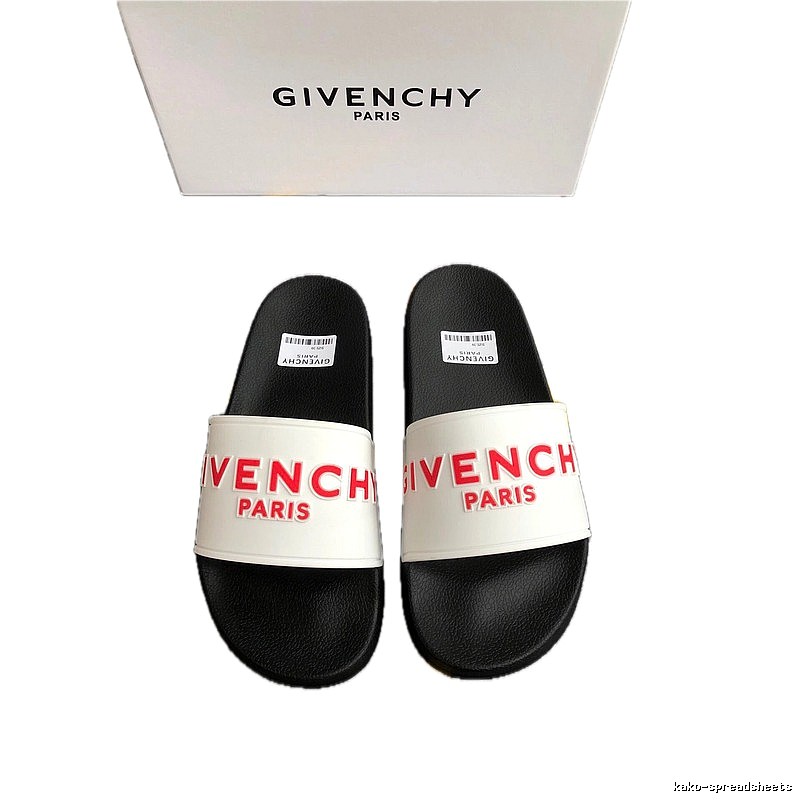Givenchy Letter Print Trendy Black and White Slides