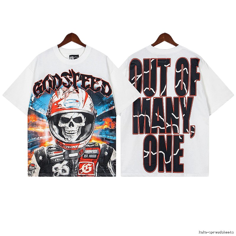 Godspeed Skull Racing Street Style White T-shirt