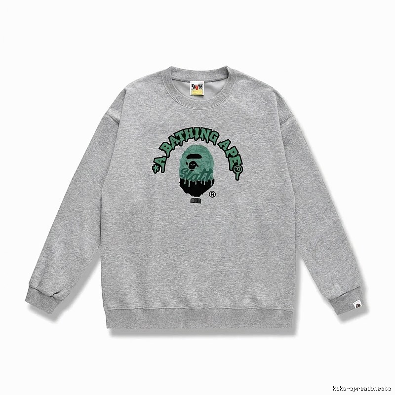 Grey hoodie with Bape Ape Head logo