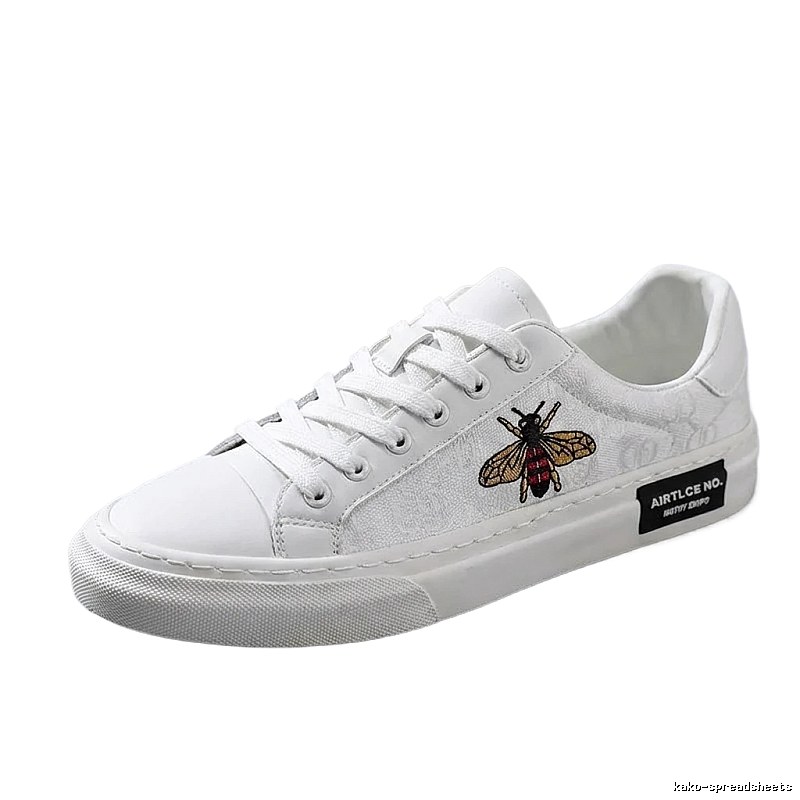 Gucci bee - embroidered small white shoes