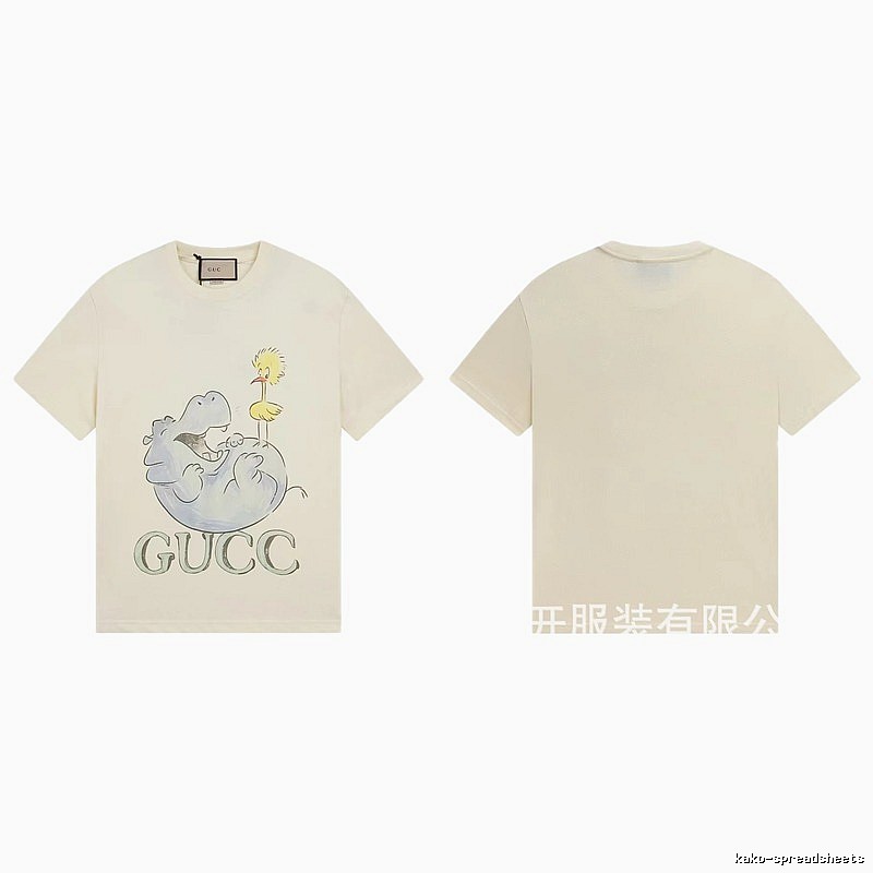 Gucci Cartoon Hippo Casual Off-white T-shirt
