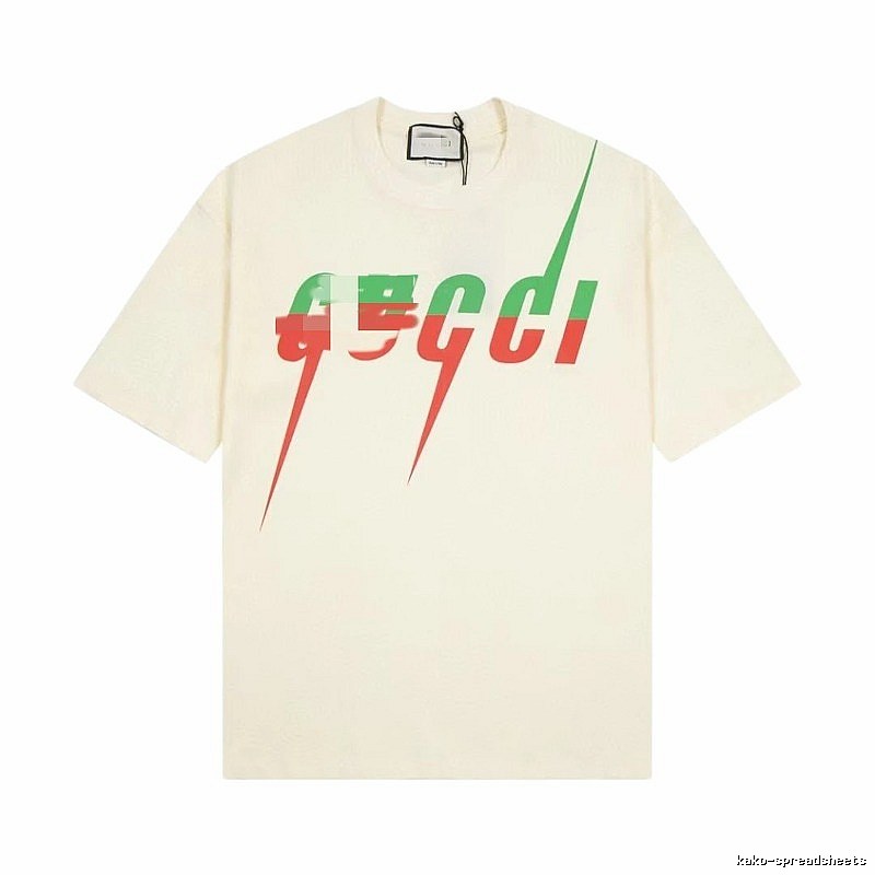 Gucci Color-block Print Casual Style Off-white Short-sleeve T-shirt