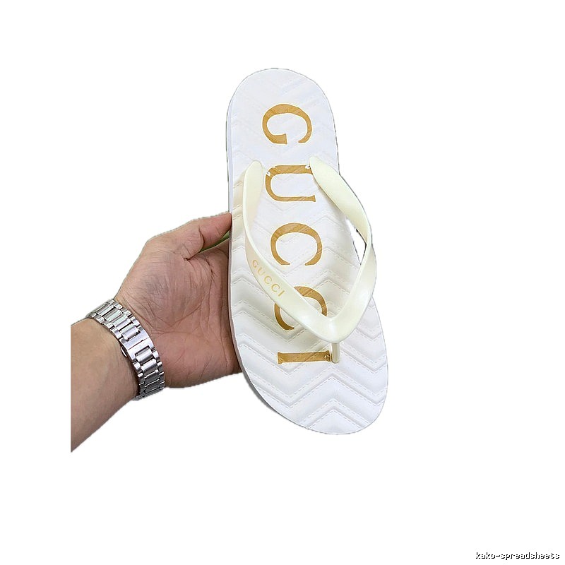 Gucci Letter Print Casual Off-white Flip-flops