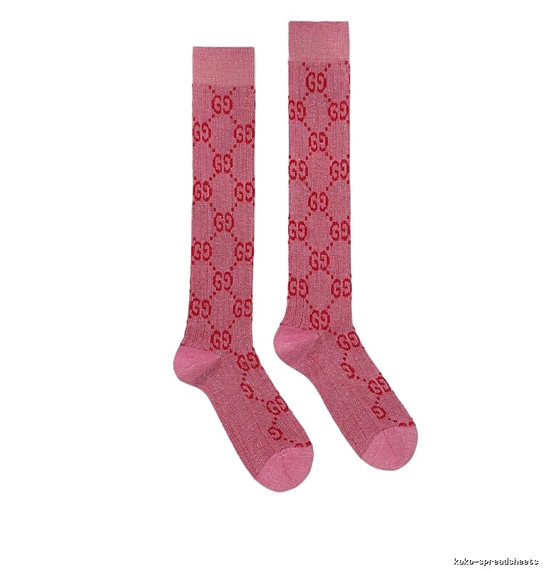 Gucci pink retro-style long socks